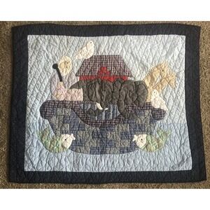 Noah's Ark Quilt 46x38 Cracker Barrel Hand Quilted Crib Quilt Or Wall Hanging